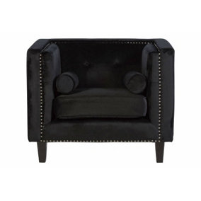 Interiors by Premier Felisa Black Velvet Chair
