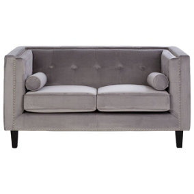 Interiors by Premier Felisa Two Seater Grey Velvet Sofa