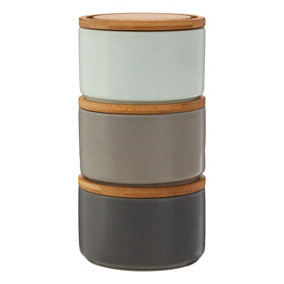 Interiors by Premier Fenwick Grey/Pale Blue Storage Canisters