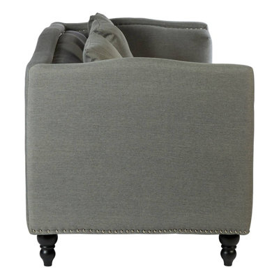 Interiors by Premier Feya Three Seater Grey Fabric Sofa