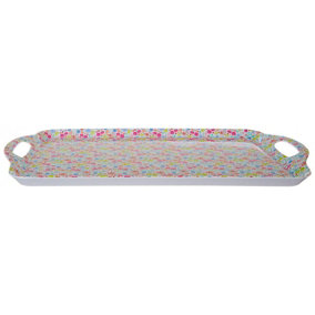 Interiors by Premier Floral Design Casey Sandwich Tray With Handles, Curved Contemporary Dining Tray, Functional Breakfast Tray