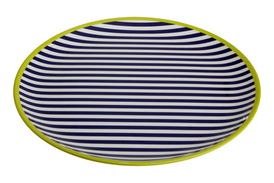 Interiors by Premier Floral Design Stripe Tray, Curved Contemporary Dining Tray, Functional Breakfast Tray, Versatile Lunch Tray