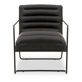 Interiors by Premier Foundry Chair, Metal Armchair, Easy to Clean Leather Armchair, Body Supportive Accent Chair