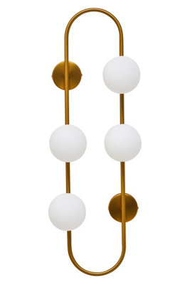Interiors by Premier Four Bulb White Glass Wall Light