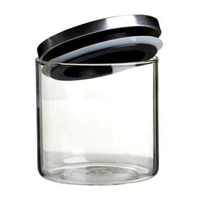 Interiors by Premier Freska 550ml Storage Jar, Clear Glass with ...