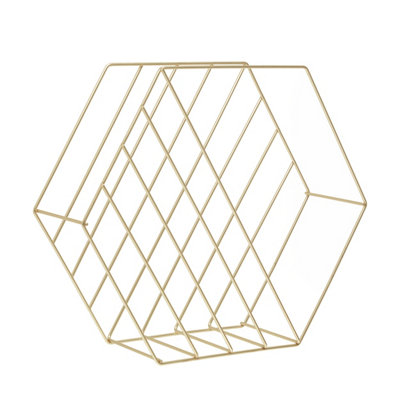 Interiors By Premier Functional Hexagonal Basket, Stylish Wireframe Basket For Kitchen, High Quality Contemporary Basket