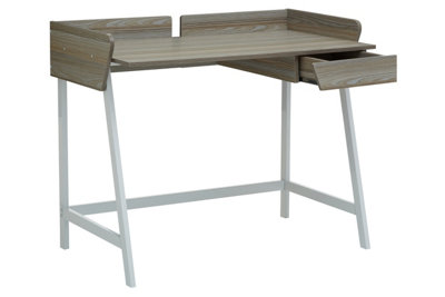 Picture of Blisstyle White Office Desk with Storage and Minimalist Design Office ...