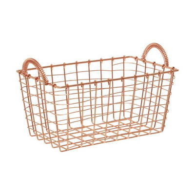 Interiors By Premier Functional Rectangular Basket, Stylish Wireframe Basket For Kitchen, High Quality Contemporary Basket