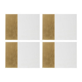 Interiors by Premier Geome Dipped White and Gold Placemats