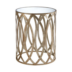 Interiors By Premier Geometric Leaf Design Side Table, Elegant Side Table For Outdoor, Antique Silver Finish Small Lounge Table