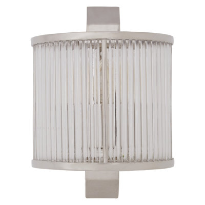 Interiors by Premier Glass Wall Light With Nickel Finish