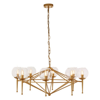 Interiors by Premier Gold 8 Arm Geo Pendant Lamp
