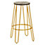 Interiors by Premier Gold Finish Metal Bar Stool, Hairpin Stool for Kitchen Counter, Versatile Breakfast Stool for Home