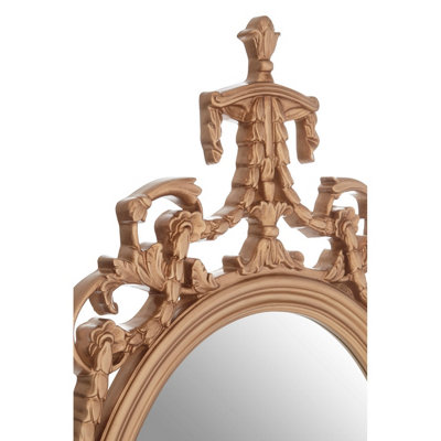 Interiors by Premier Gold Finish Oval Acanthus Leaf Wall Mirror