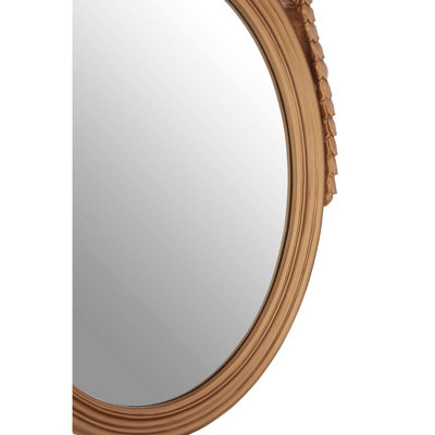 Interiors by Premier Gold Finish Oval Acanthus Leaf Wall Mirror