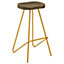 Interiors by Premier Gold Metal Frame Bar Stool, Sleek Kitchen Stool with Footrest, Contemporary Stool for Bar Counter
