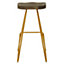 Interiors by Premier Gold Metal Frame Bar Stool, Sleek Kitchen Stool with Footrest, Contemporary Stool for Bar Counter