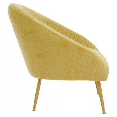 Interiors by Premier Gold Occasional Chair, Luxury Gold Velvet Occasional Chair, Comfortable, Stylish, and Functional Gold Chair