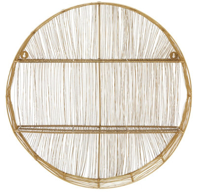 Interiors by Premier Gold Wire Round Wall Shelf, Modern Metal Wall Shelf, Chic Gold Wall Shelf, Wall Shelf for Living Room