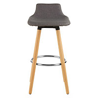 Interiors by Premier Grey Bar Stool, Comfortable Seating Breakfast Bar Stool, Space-Saver Kitchen Stool, Easy to Clean Bar Stool