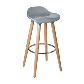 Interiors by Premier Grey Bar Stool, Space-Saving Kitchen Stool, Easy to Clean Breakfast Bar Stool, Footrest Support Bar Stool