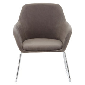 Interiors by Premier Grey Chair, Easy Care Velvet Chair, Arm and Backrest Chair for Living Room, Space-Sufficient Lounge Chair