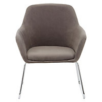 Interiors by Premier Grey Chair, Easy to Care Velvet Chair, Arm and Backrest Chair for Living Room, Space-Sufficient Lounge Room