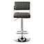 Interiors by Premier Grey Channel Design Seat Bar Stool, Adjustable Height Kitchen Bar Stool, Footrest Swivel Barseat