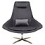Interiors by Premier Grey Curved Velvet Arm Chair with Lumbar Cushion and Headrest, Lounge Chair with Sturdy Base for Home, Office