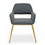 Interiors by Premier Grey Dining Chair, High Quality Kitchen Chair, Back & Arm Support Fabric Chair, Easy to Clean Armchair