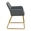 Interiors by Premier Grey Dining Chair, High Quality Kitchen Chair, Back & Arm Support Fabric Chair, Easy to Clean Armchair