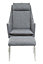 Interiors by Premier Grey Fabric Chair with Foot Stool Ottoman, Steel Frame Highback Accent Chair for Office, Lounge, Living Room