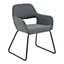 Interiors by Premier Grey Fabric Dining Chair, High Quality Kitchen Chair, Arm Support Fabric Chair, Easy to Clean Armchair