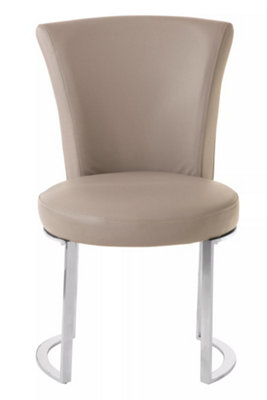 Interiors by Premier Grey Faux Leather Dining Chair, Easy to Care faux leather dining chair, Sturdy Bedroom & Lounge Chair