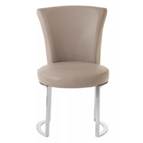 Interiors by Premier Grey Faux Leather Dining Chair, Easy to Care faux leather dining chair, Sturdy Bedroom & Lounge Chair