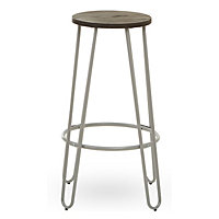 Interiors by Premier Grey Finish Metal Bar Stool, Hairpin Stool for Kitchen Counter, Versatile Breakfast Stool for Home