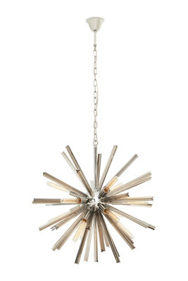 Interiors by Premier Grey Glass And Chrome Finish Light