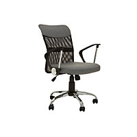 Interiors by Premier Grey Home Office Chair With Chrome Arms