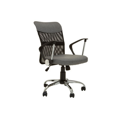 Interiors by Premier Grey Home Office Chair With Chrome Arms