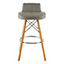 Interiors by Premier Grey Leather Effect Bar Stool, Comfortable Seating Faux Leather Bar Stool, Space-Saver Leather Kitchen Stool