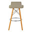 Interiors by Premier Grey Leather Effect Seat Bar Stool, Comfortable Faux Leather Bar Stool, Space-Saver Kitchen Bar Stool