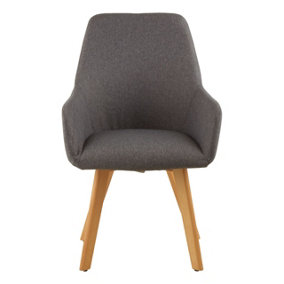Interiors by Premier Grey Leisure Chair, Effortless Cleaning Lounge Chair, Space-Saving Armchair, Comfortable Lobby Chair