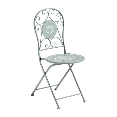 Interiors by Premier Grey Metal Chair, Exquisite Metal Dining Chair, Relaxing Footrest Metal Dining Chair