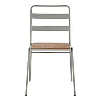 Interiors by Premier Grey Metal Chair, Metal Outdoor Chair, Effortless Cleaning Metal Chair