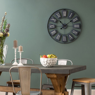 Interiors by Premier Grey Metal Small Wall Clock