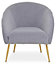 Interiors by Premier Grey Occasional Arm Chair with Curved Back, Velvet Upholstered Chair, Indoor Lounge Chair for Living Room