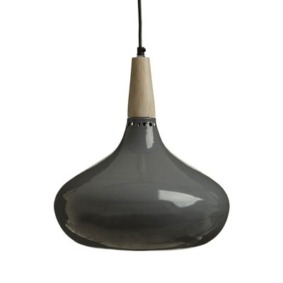 Interiors by Premier Grey Pendant Light, Reliable Grey Pendant Light Shade, Easy Installation Ceiling Pendant for Home, Office