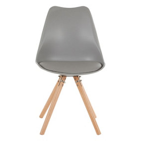 Interiors by Premier Grey Retro Chair, Backrest Retro Chair, Space-Saving Kitchen Chair, Easy to Clean Retro Lounge Chair