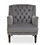 Interiors by Premier Grey Velvet Armchair, Accent chair, Easy to Assemble Borg Chair, Comfy Office Chair