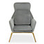 Interiors by Premier Grey Velvet Armchair, Easy Care Velvet Accent Armchair, Indoor Dining with Velvet Bedroom chair